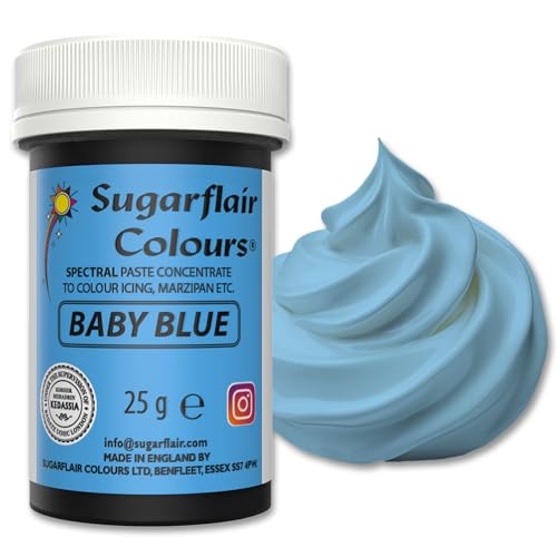 Sugarflair Spectral Baby Blue Lebensmittelfarbe Paste, hochkonzentrierte Lebensmittelfarbe für Buttercreme, Zuckerpaste, Royal Icing, Kuchenmischungen und mehr! Lebensmittelfarbstoff - 25g Sugarflair Spectral Baby Blue Lebensmittelfarbe Paste, hochkonzentrierte Lebensmittelfarbe für Buttercreme, Zuckerpaste, Royal Icing, Kuchenmischungen und mehr! Lebensmittelfarbstoff - 25g von Sugarflair Colours