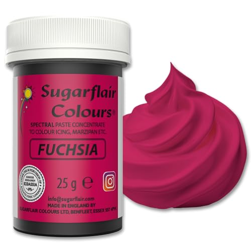 Sugarflair Spectral Fuchsia Lebensmittelfarbe Paste, hochkonzentrierte Lebensmittelfarbe für Buttercreme, Zuckerpaste, Royal Icing, Kuchenmischungen und mehr! Lebensmittelfarbstoff - 25g Sugarflair Spectral Fuchsia Lebensmittelfarbe Paste, hochkonzentrierte Lebensmittelfarbe für Buttercreme, Zuckerpaste, Royal Icing, Kuchenmischungen und mehr! Lebensmittelfarbstoff - 25g von Sugarflair Colours