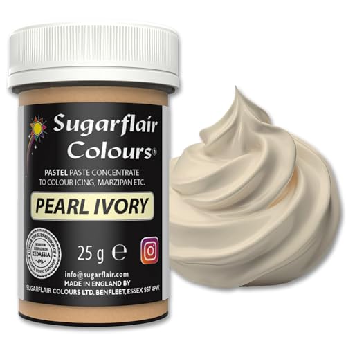 Sugarflair Lebensmittelfarbe Pasta Pastel Elfenbein, Pasta Lebensmittel Farbe für Fondant und Marzipan, Spectral Concentrated Paste Colours - 25g Sugarflair Lebensmittelfarbe Pasta Pastel Elfenbein, Pasta Lebensmittel Farbe für Fondant und Marzipan, Spectral Concentrated Paste Colours - 25g von Sugarflair Colours