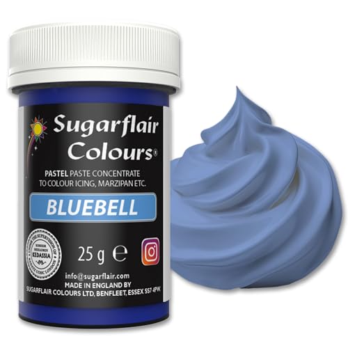 Sugarflair Lebensmittelfarbe Pasta Pastel Glockenblumeblau, Pasta Lebensmittel Farbe für Fondant und Marzipan, Spectral Concentrated Paste Colours - 25g von Sugarflair Colours