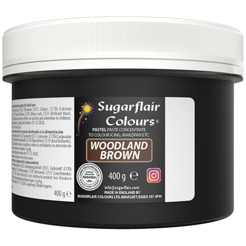 Sugarflair Lebensmittelfarbe Pasta WaldBrown, Pasta Lebensmittel Farbe für Fondant und Marzipan, Spectral Concentrated Paste Colours - 400g von Sugarflair Colours