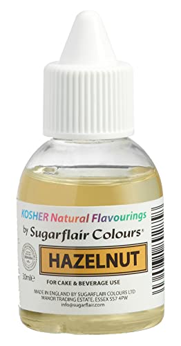 Sugarflair Natürliches Lebensmittelaroma Koscher Hazelnut, Intensives Aromatropfen für Kuchen, Cupcakes, Frostings, Getränken, Eis - 100% Natural Flavour - 30 ml Sugarflair Natürliches Lebensmittelaroma Koscher Hazelnut, Intensives Aromatropfen für Kuchen, Cupcakes, Frostings, Getränken, Eis - 100% Natural Flavour - 30 ml von Sugarflair Colours