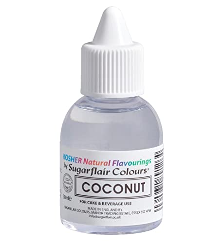 Sugarflair Natürliches Lebensmittelaroma Koscher Coconut, Intensives Aromatropfen für Kuchen, Cupcakes, Frostings, Getränken, Eis - 100% Natural Flavour - 30 ml Sugarflair Natürliches Lebensmittelaroma Koscher Coconut, Intensives Aromatropfen für Kuchen, Cupcakes, Frostings, Getränken, Eis - 100% Natural Flavour - 30 ml von Sugarflair Colours