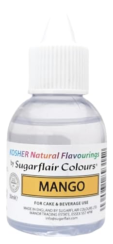 Sugarflair Natürliches Lebensmittelaroma Koscher Mango, Intensives Aromatropfen für Kuchen, Cupcakes, Frostings, Getränken, Eis - 100% Natural Flavour - 30 ml Sugarflair Natürliches Lebensmittelaroma Koscher Mango, Intensives Aromatropfen für Kuchen, Cupcakes, Frostings, Getränken, Eis - 100% Natural Flavour - 30 ml von Sugarflair Colours