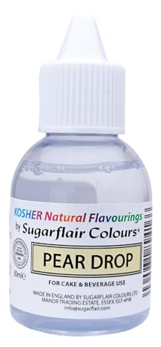 Sugarflair Natürliches Lebensmittelaroma Koscher Pear, Intensives Aromatropfen für Kuchen, Cupcakes, Frostings, Getränken, Eis - 100% Natural Flavour - 30 ml Sugarflair Natürliches Lebensmittelaroma Koscher Pear, Intensives Aromatropfen für Kuchen, Cupcakes, Frostings, Getränken, Eis - 100% Natural Flavour - 30 ml von Sugarflair Colours