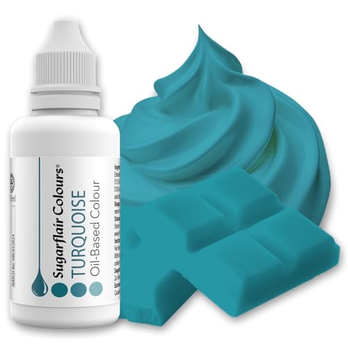 Sugarflair Oil Based Colour Lebensmittelfarbe auf Ölbasis Turquoise - Hochkonzentrierte Lebensmittel Farbe Ölbasis für Lebensmitteln mit hohem Fettgehalt: Glasur, Buttercreme, Schokolade - 30ml Sugarflair Oil Based Colour Lebensmittelfarbe auf Ölbasis Turquoise - Hochkonzentrierte Lebensmittel Farbe Ölbasis für Lebensmitteln mit hohem Fettgehalt: Glasur, Buttercreme, Schokolade - 30ml von Sugarflair Colours