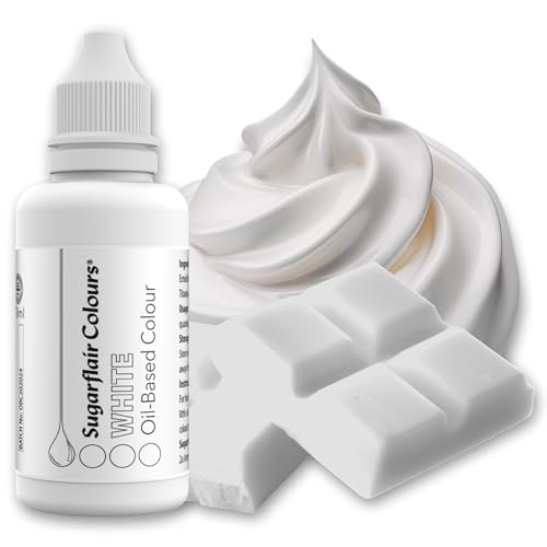 Sugarflair Pastell Mixer Lebensmittelfarbe auf Ölbasis White - Lebensmittel Farbe für Schokolade, Buttercreme, Zuckerpaste und alle fettlöslichen Lebensmittelzutaten - 30 ml Sugarflair Pastell Mixer Lebensmittelfarbe auf Ölbasis White - Lebensmittel Farbe für Schokolade, Buttercreme, Zuckerpaste und alle fettlöslichen Lebensmittelzutaten - 30 ml von Sugarflair Colours