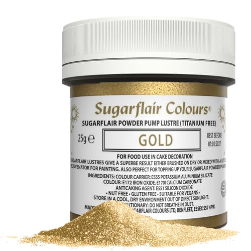 Sugarflair Pump Refill Gold - Nachfüllpackung für Pumpspray Lebensmittelfarbe - 25g Sugarflair Pump Refill Gold - Nachfüllpackung für Pumpspray Lebensmittelfarbe - 25g von Sugarflair Colours