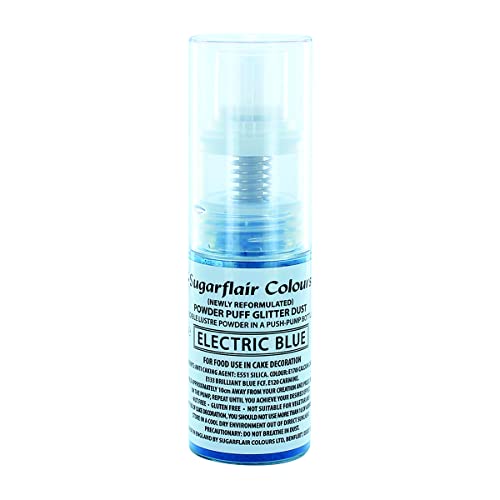 Sugarflair Pump Spray Powder Puff Dust Electric Blue - Lebensmittelfarbe Kuchen Dekoration, Nicht-Aerosol Spray für Kuchen, Cupcakes und mehr - 10g Sugarflair Pump Spray Powder Puff Dust Electric Blue - Lebensmittelfarbe Kuchen Dekoration, Nicht-Aerosol Spray für Kuchen, Cupcakes und mehr - 10g von Sugarflair Colours