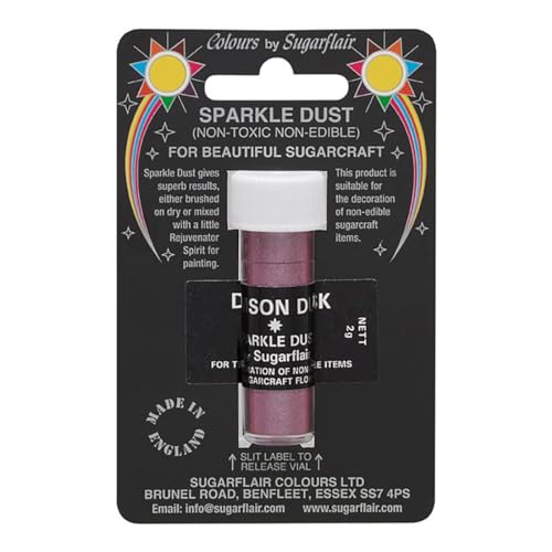 Sugarflair Sparkle Dust Damson Dusk - Nicht Essbarer Glitterstaub für Kuchen Dekorationen, Cake Glitter, Non-Edible, Non-Toxic - 2g Sugarflair Sparkle Dust Damson Dusk - Nicht Essbarer Glitterstaub für Kuchen Dekorationen, Cake Glitter, Non-Edible, Non-Toxic - 2g von Sugarflair Colours