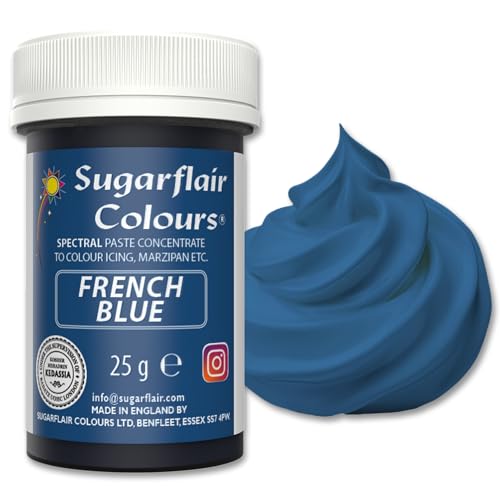 Sugarflair Spectral French Blue Lebensmittelfarbpaste, hochkonzentrierte Lebensmittelfarbe für Buttercreme, Zuckerpaste, Royal Icing, Kuchendekorationen und mehr! Lebensmittelfarbstoff - 25g Sugarflair Spectral French Blue Lebensmittelfarbpaste, hochkonzentrierte Lebensmittelfarbe für Buttercreme, Zuckerpaste, Royal Icing, Kuchendekorationen und mehr! Lebensmittelfarbstoff - 25g von Sugarflair Colours
