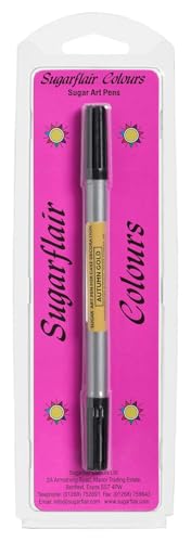 Sugarflair Sugar Art Pen Lebensmittelfarbe Stifte Autumn Gold - Essbare Lebensmittel Stift, DIY Food Pen für Cakes, Dekorieren von Fondant, Marzipan und Royal Icing - 1 Stück von Sugarflair Colours
