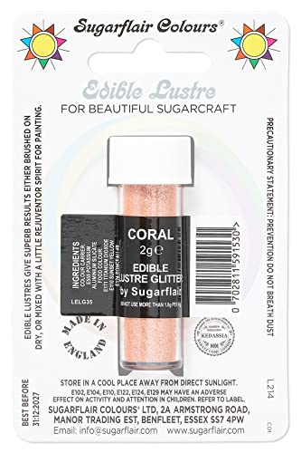 Edible Glitter Lustre - Coral von Sugarflair Colours