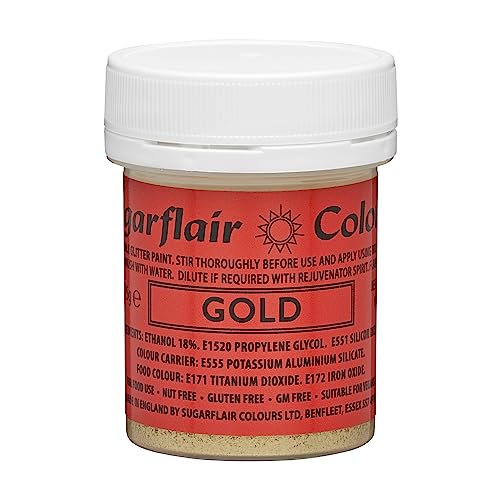 Edible Glitter Paint - Gold von Sugarflair Colours