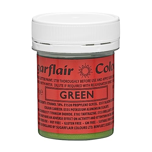 Edible Glitter Paint - Green von Sugarflair Colours