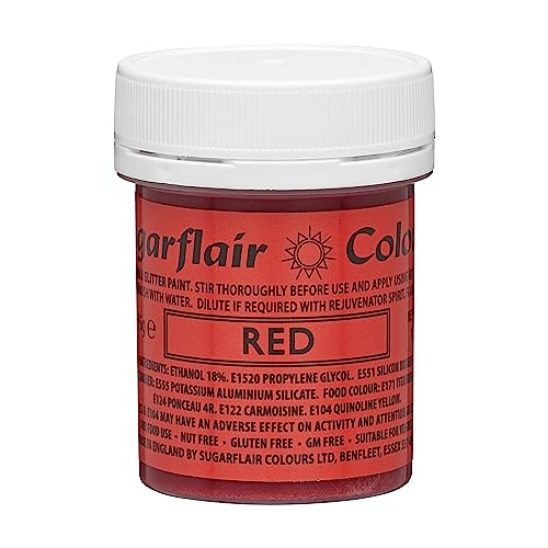 Edible Glitter Paint - Red von Sugarflair Colours
