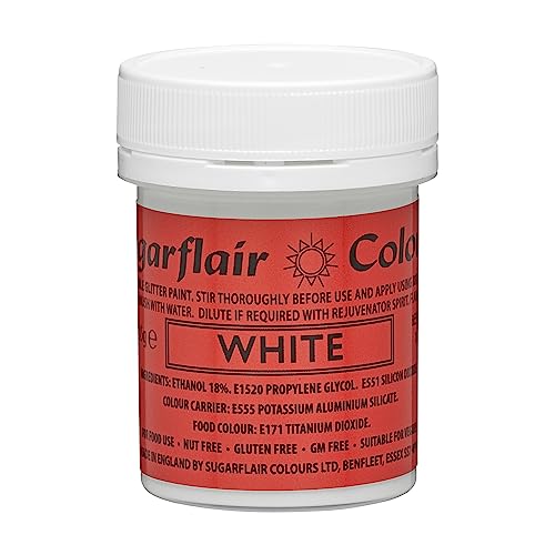 Edible Glitter Paint - White von Sugarflair Colours