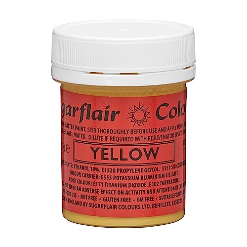 Edible Glitter Paint - Yellow von Sugarflair Colours