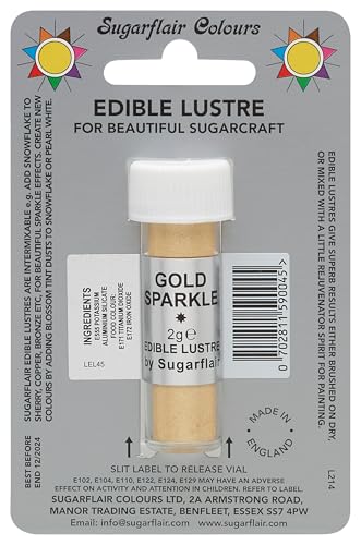 SUGARFLAIR Gold Glitzer Essbarer Glanzpuder - Kuchen Dekorations Schimmer SUGARFLAIR Gold Glitzer Essbarer Glanzpuder - Kuchen Dekorations Schimmer von Sugarflair Colours