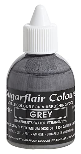 Sugarflair - AIRBRUSHING FOOD COLOUR - essbar Airbrush Flüssigkeit Färbung (Grau) von Sugarflair Colours