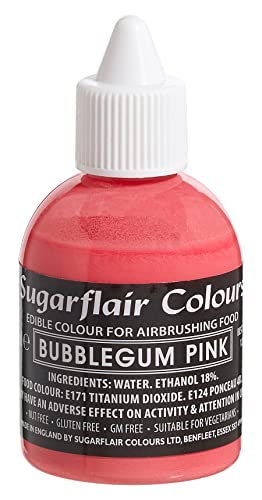 Sugarflair - AIRBRUSHING FOOD COLOUR - essbar Airbrush Flüssigkeit Färbung (Kaugummi Rosa) von Sugarflair Colours