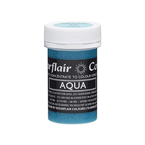 Sugarflair AQUA blau Pastell Paste Gel essbare konzentrierte Nahrung Sahnehäubchen Färbung Sugarflair AQUA blau Pastell Paste Gel essbare konzentrierte Nahrung Sahnehäubchen Färbung von Sugarflair Colours