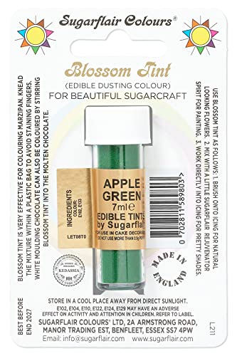 Sugarflair Blossom Tint Dusting Colours - Apple Green, 7ml von Sugarflair
