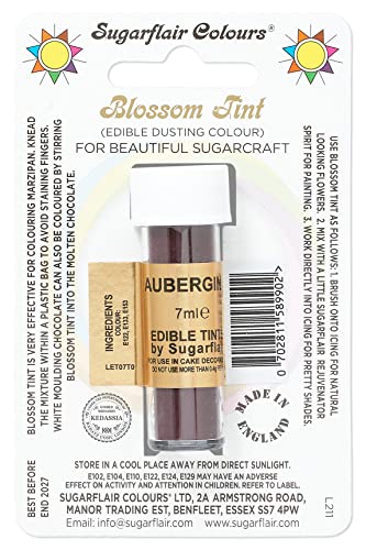 Sugarflair "Blossom Tint" - essbare Puderfarbe - Farbe: Aubergine 2g von Sugarflair Colours