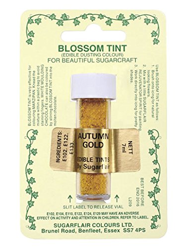 Sugarflair 'Blossom Tint' - essbare Puderfarbe - Farbe: Autumn Gold, 7 ml von Sugarflair Colours