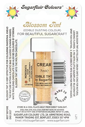 Sugarflair Blossom Tint Dust Lebensmittelfarbe Pulver Creme - Lebensmittel Farbe Pulver zur Dekorationen Farbzuckerpaste, Fondant, Zuckerguss, Schokolade, Buttercreme, Macarons - 7ml von Sugarflair Colours