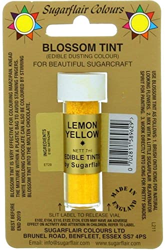 Sugarflair Blossom Tints Essbare Puderfarben Lebensmittelfarbe Fondant Puder Lemon Gelb Yellow Gelb von Sugarflair