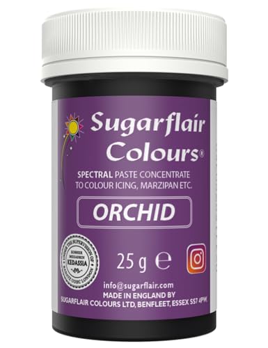 Sugarflair Lebensmittelfarbe Pasta Orchidee, Pasta Lebensmittel Farbe für Fondant und Marzipan, Spectral Concentrated Paste Colours - 25g von Sugarflair Colours