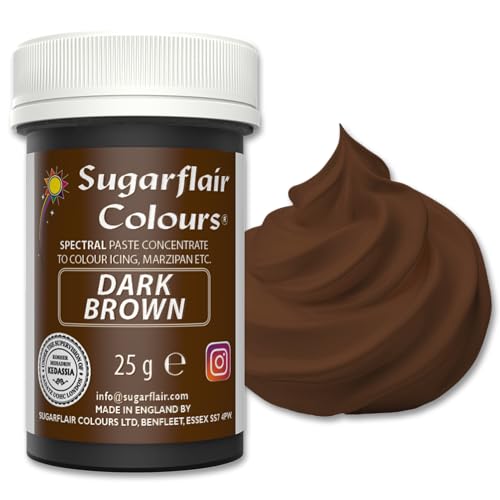 Sugarflair Spectral Dark Brown Lebensmittelfarbe Paste, hochkonzentrierte Lebensmittelfarbe für Buttercreme, Zuckerpaste, Royal Icing, Kuchenmischungen und mehr! Lebensmittelfarbstoff - 25g Sugarflair Spectral Dark Brown Lebensmittelfarbe Paste, hochkonzentrierte Lebensmittelfarbe für Buttercreme, Zuckerpaste, Royal Icing, Kuchenmischungen und mehr! Lebensmittelfarbstoff - 25g von Sugarflair Colours