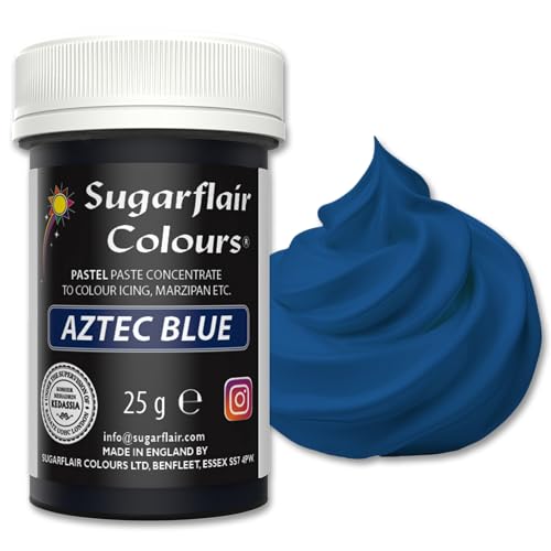 Sugarflair Lebensmittelfarbe Pasta Pastel Aztec Blue, Pasta Lebensmittel Farbe für Fondant und Marzipan, Spectral Concentrated Paste Colours - 25g Sugarflair Lebensmittelfarbe Pasta Pastel Aztec Blue, Pasta Lebensmittel Farbe für Fondant und Marzipan, Spectral Concentrated Paste Colours - 25g von Sugarflair Colours