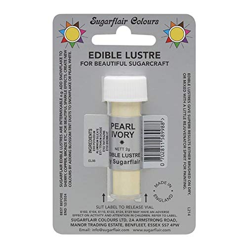 Sugarflair Perle Elfenbein Essbares Staub Pulver Kuchendekoration Schimmer Sugarflair Perle Elfenbein Essbares Staub Pulver Kuchendekoration Schimmer von Sugarflair