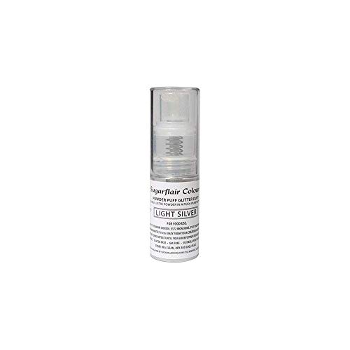 Sugarflair Powder Puff Glitter Dust Spray - Light Silver 10g von Sugarflair Colours