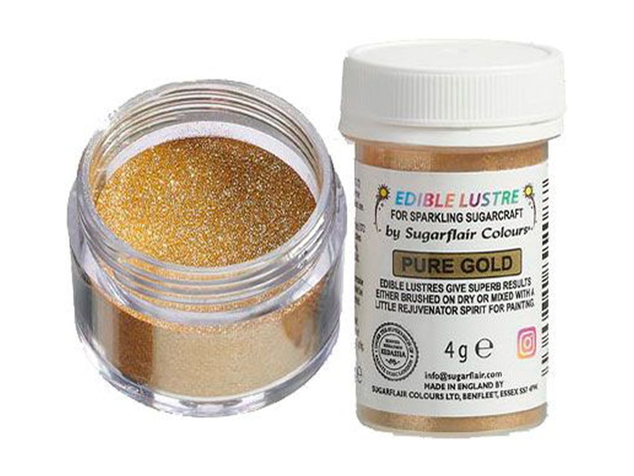 Sugarflair Puderfarbe Glanz Pure Gold 4g von Sugarflair