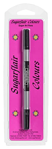Sugarflair Sugar Art Pen Lebensmittelfarbe Stifte Liquorice - Essbare Lebensmittel Stift, DIY Food Pen für Cakes, Dekorieren von Fondant, Marzipan und Royal Icing - 1 Stück Sugarflair Sugar Art Pen Lebensmittelfarbe Stifte Liquorice - Essbare Lebensmittel Stift, DIY Food Pen für Cakes, Dekorieren von Fondant, Marzipan und Royal Icing - 1 Stück von Sugarflair Colours
