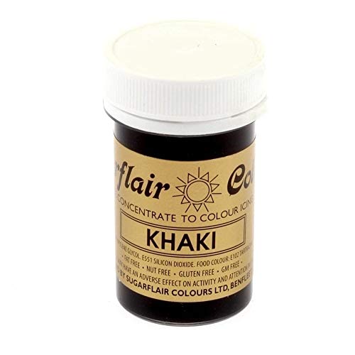 Sugarflair Paste KHAKI Gel espresso essen Färbung Farbe Puderzucker Qualität Sugarcraft von Sugarflair