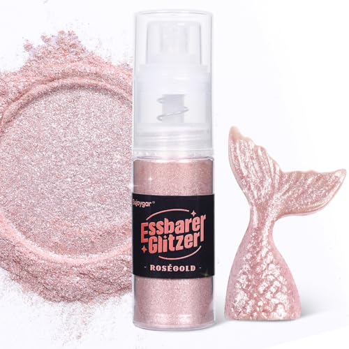 Essbarer Glitzer - 10g, RoséGold Glitzer für Getränke Essbares Glitzerpulver, Lebensmittelfarbe Pulver Goldpulver, Metallisch Glitzerpuder Glitzerspray für Cocktails, Schokolade, Kuchen, Fondant Essbarer Glitzer - 10g, RoséGold Glitzer für Getränke Essbares Glitzerpulver, Lebensmittelfarbe Pulver Goldpulver, Metallisch Glitzerpuder Glitzerspray für Cocktails, Schokolade, Kuchen, Fondant von Sujoygar