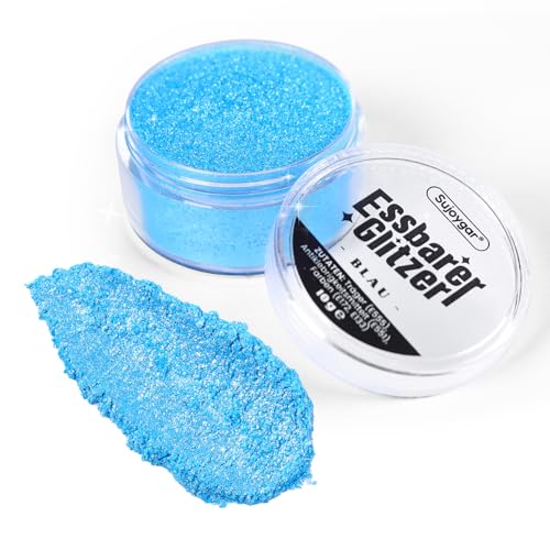 Essbarer Glitzer - 10g Blau Glitzer für Getränke, Essbarer Glitzer für Cocktails, Kuchendekoration, Kekse, Erdbeeren, Schokolade, 100% lebensmittelechtes Streusel Glitzerpulver Essbarer Glitzer - 10g Blau Glitzer für Getränke, Essbarer Glitzer für Cocktails, Kuchendekoration, Kekse, Erdbeeren, Schokolade, 100% lebensmittelechtes Streusel Glitzerpulver von Sujoygar