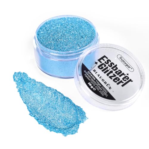 Essbarer Glitzer - 10g BlauGrün Glitzer für Getränke, Essbarer Glitzer für Cocktails, Kuchendekoration, Kekse, Erdbeeren, Schokolade, 100% lebensmittelechtes Streusel Glitzerpulver Essbarer Glitzer - 10g BlauGrün Glitzer für Getränke, Essbarer Glitzer für Cocktails, Kuchendekoration, Kekse, Erdbeeren, Schokolade, 100% lebensmittelechtes Streusel Glitzerpulver von Sujoygar