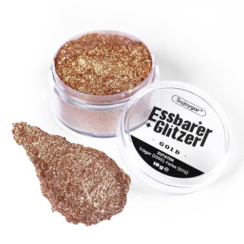 Essbarer Glitzer - 10g Gold Glitzer für Getränke, Essbarer Glitzer für Cocktails, Kuchendekoration, Kekse, Erdbeeren, Schokolade, 100% lebensmittelechtes Streusel Glitzerpulver Essbarer Glitzer - 10g Gold Glitzer für Getränke, Essbarer Glitzer für Cocktails, Kuchendekoration, Kekse, Erdbeeren, Schokolade, 100% lebensmittelechtes Streusel Glitzerpulver von Sujoygar