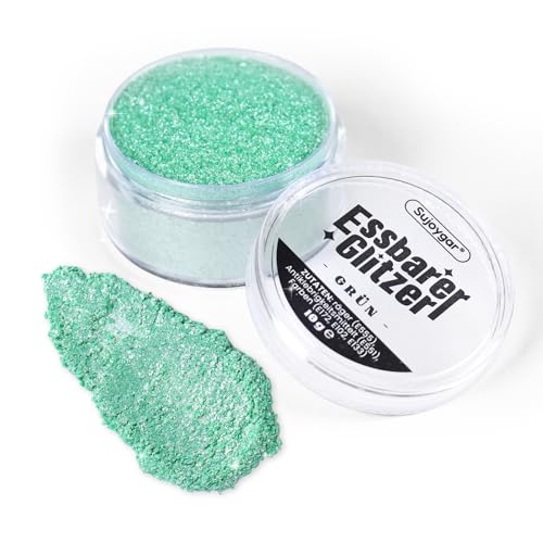 Essbarer Glitzer - 10g Grün Glitzer für Getränke, Essbarer Glitzer für Cocktails, Kuchendekoration, Kekse, Erdbeeren, Schokolade, 100% lebensmittelechtes Streusel Glitzerpulver Essbarer Glitzer - 10g Grün Glitzer für Getränke, Essbarer Glitzer für Cocktails, Kuchendekoration, Kekse, Erdbeeren, Schokolade, 100% lebensmittelechtes Streusel Glitzerpulver von Sujoygar