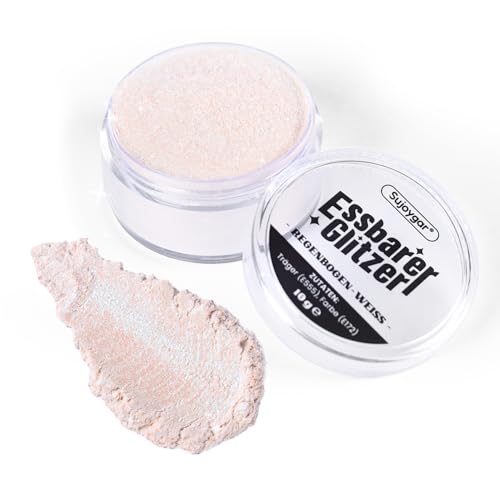Essbarer Glitzer - 10g Regenbogen-Weiss Glitzer für Getränke, Essbarer Glitzer für Cocktails, Kuchendekoration, Kekse, Erdbeeren, Schokolade, 100% lebensmittelechtes Streusel Glitzerpulver Essbarer Glitzer - 10g Regenbogen-Weiss Glitzer für Getränke, Essbarer Glitzer für Cocktails, Kuchendekoration, Kekse, Erdbeeren, Schokolade, 100% lebensmittelechtes Streusel Glitzerpulver von Sujoygar