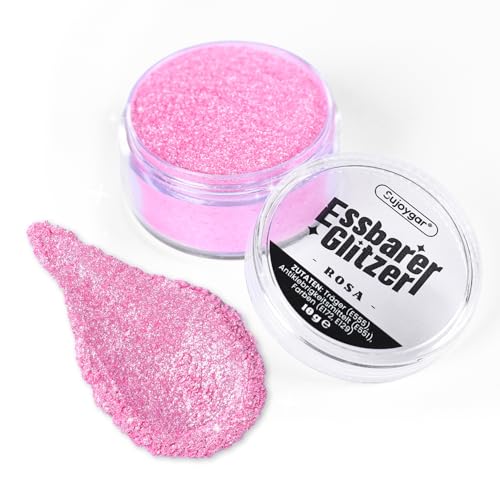 Essbarer Glitzer - 10g Rosa Glitzer für Getränke, Essbarer Glitzer für Cocktails, Kuchendekoration, Kekse, Erdbeeren, Schokolade, 100% lebensmittelechtes Streusel Glitzerpulver Essbarer Glitzer - 10g Rosa Glitzer für Getränke, Essbarer Glitzer für Cocktails, Kuchendekoration, Kekse, Erdbeeren, Schokolade, 100% lebensmittelechtes Streusel Glitzerpulver von Sujoygar