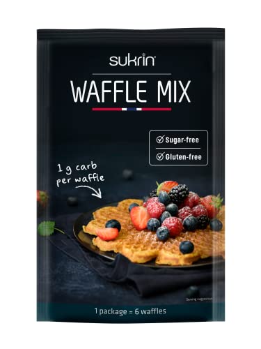 Sukrin Waffle Mix, glutenfreie Waffelbackmischung ohne Zuckerzusatz, gesüßt mit Erythrit (1x100g) von Sukrin