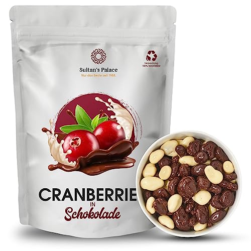 Sultan’s Palace Cranberries in Schokolade – 1000 g – Fruchtig und Knackig – Schokoladenfrüchte – Geschenkidee von Sultan's Palace