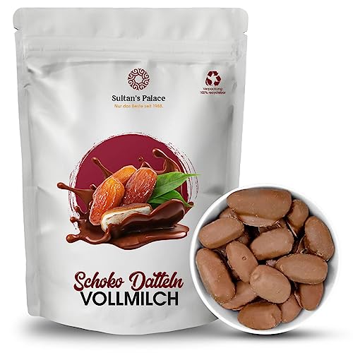 Sultan’s Palace Datteln in Edler Vollmilch Schokolade – 200 g – Zartschmelzend – Schokoladenfrüchte – Geschenkidee von Sultan's Palace