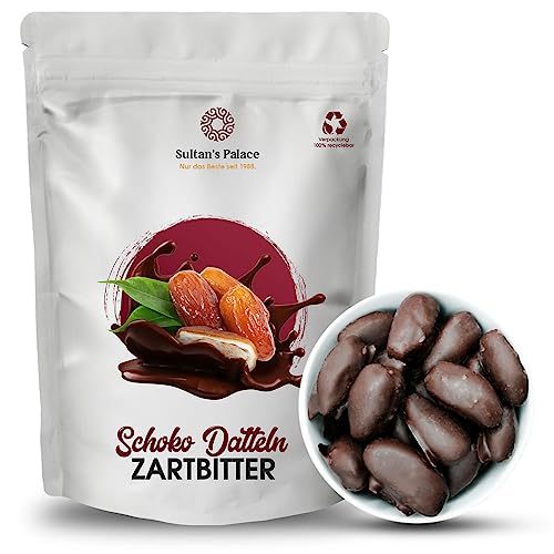 Sultan’s Palace Datteln in Zartbitter Schokolade – 200 g – Feinherbe Bitterschokolade – Schokoladenfrüchte – Geschenkidee von Sultan's Palace